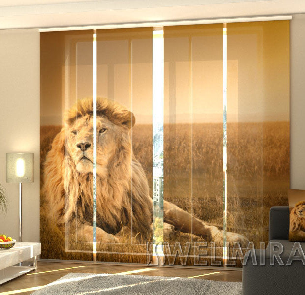 Set of 4 Panel Track Blinds - King of Beasts