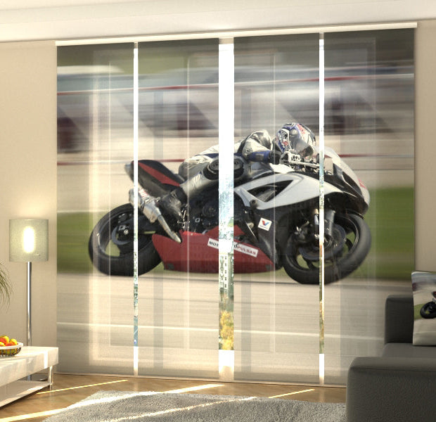 Set of 4 Panel Track Blinds - Motorcycle speed