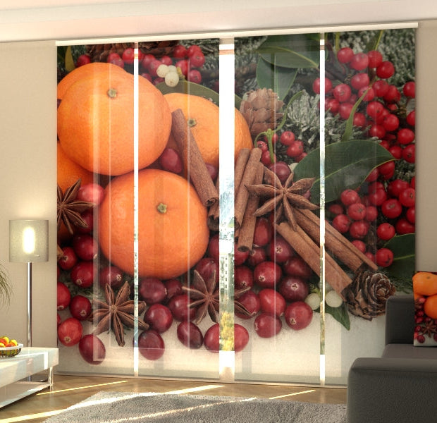 Set of 4 Panel Track Blinds - Oranges and Cinnamon