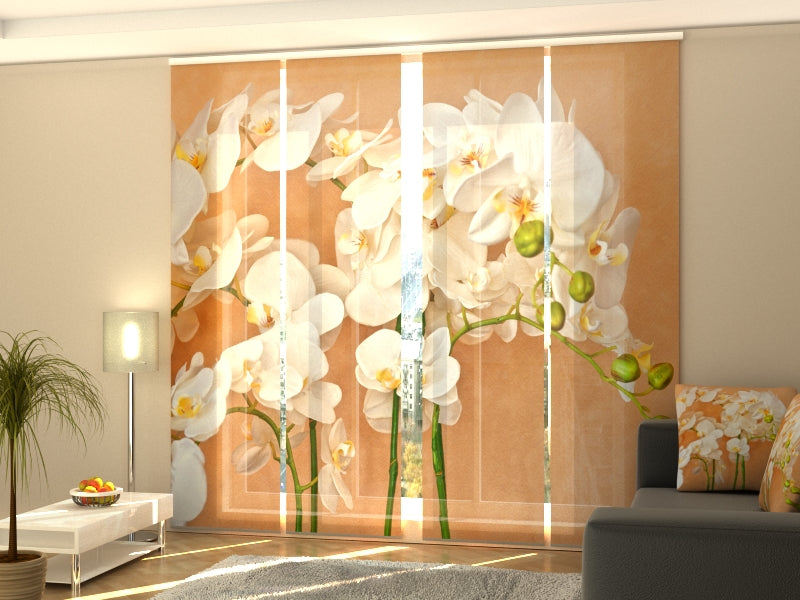 Set of 4 Panel Track Blinds - Orchids Asia