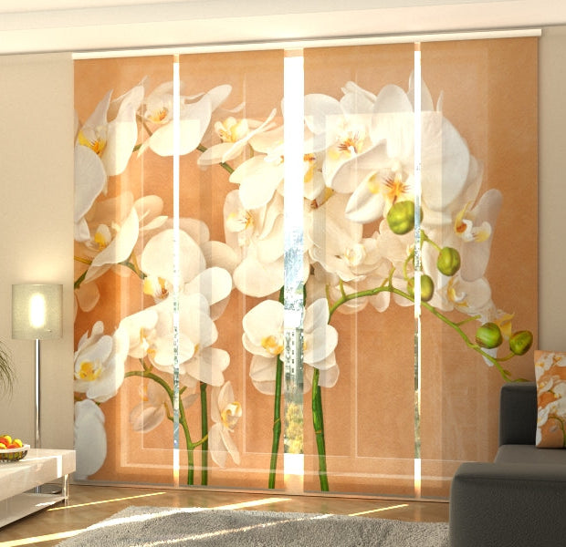 Set of 4 Panel Track Blinds - Orchids Asia