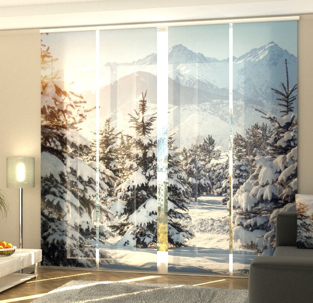Set of 4 Panel Track Blinds - Winter Sun