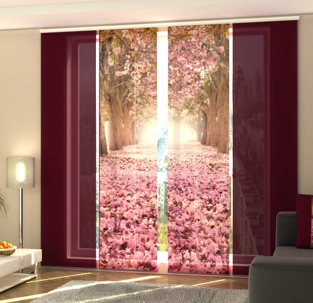 Set of 4 Panel Track Blinds - Alley of Magnolias