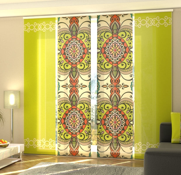 Set of 4 Panel Track Blinds - Aztecs