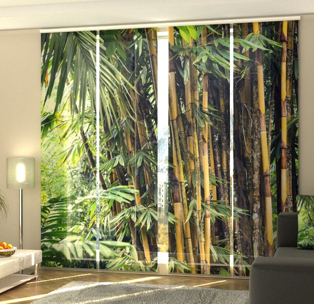 Set of 4 Panel Track Blinds - Bamboo Jungles of the Philippines