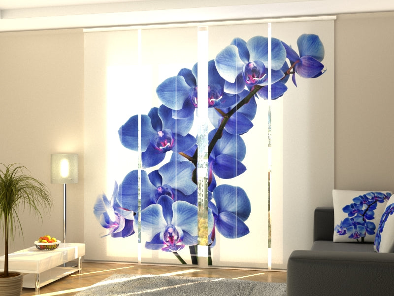 Set of 4 Panel Track Blinds - Blue Orchid