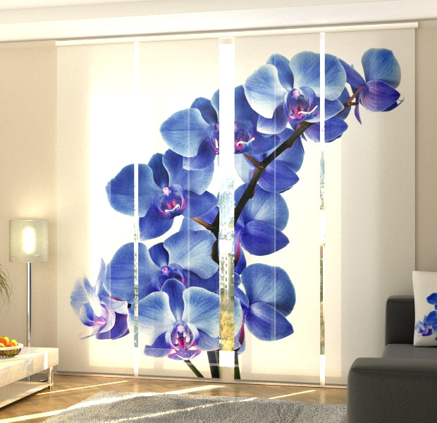 Set of 4 Panel Track Blinds - Blue Orchid
