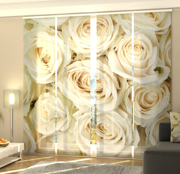 Set of 4 Panel Track Blinds - Champagne Roses 2