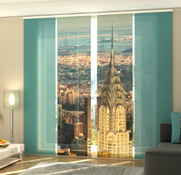 Set of 4 Panel Track Blinds - Chrysler Building