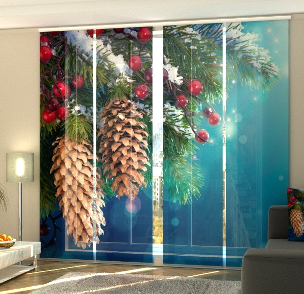 Set of 4 Panel Track Blinds - Christmas Cones