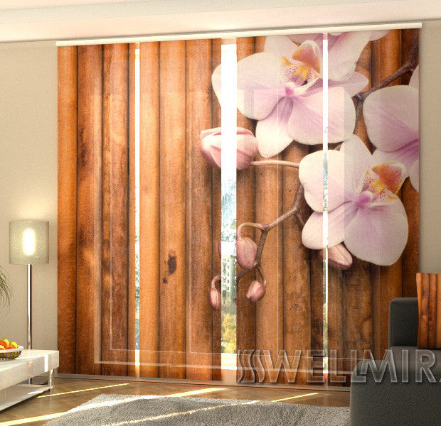 Set of 4 Panel Track Blinds - Dry Bamboo