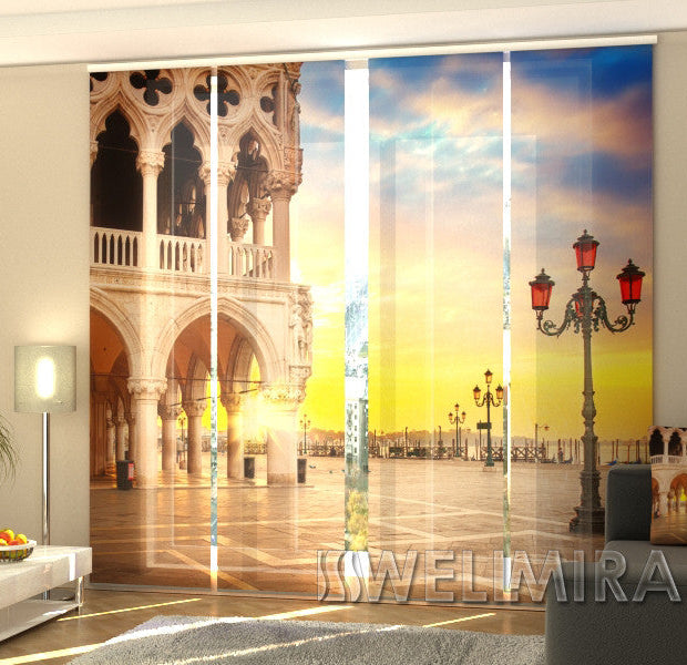 Set of 4 Panel Track Blinds - Evening in Venice