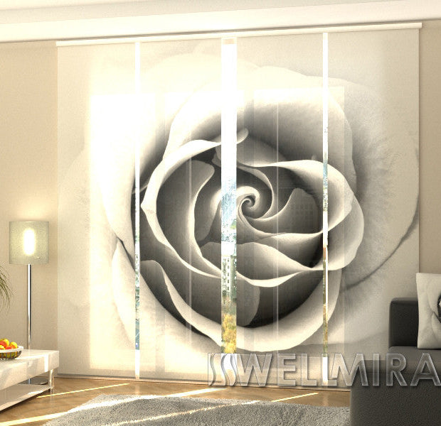 Set of 4 Panel Track Blinds - Grey Rose