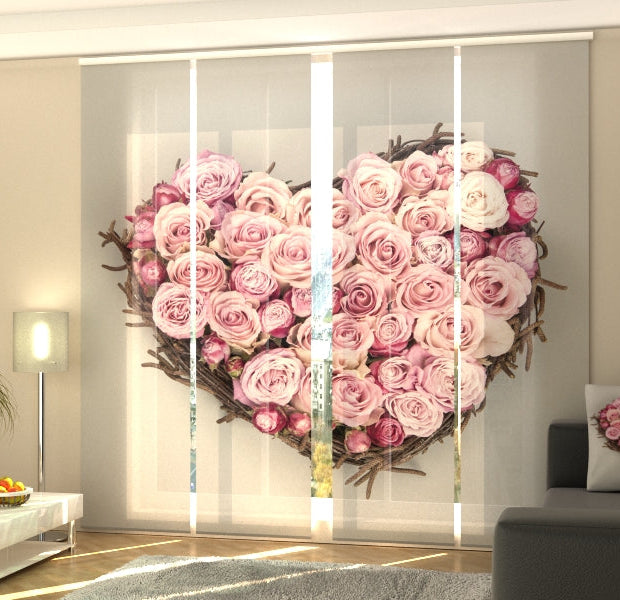 Set of 4 Panel Track Blinds - Heart of Love