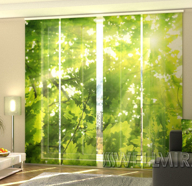 Set of 4 Panel Track Blinds - Leaves 2