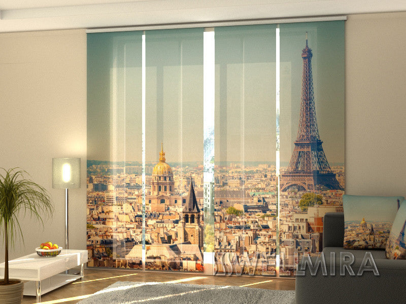 Set of 4 Panel Track Blinds - Morning in Paris