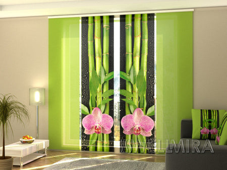 Set of 4 Panel Track Blinds - Orchids and Bamboo 3