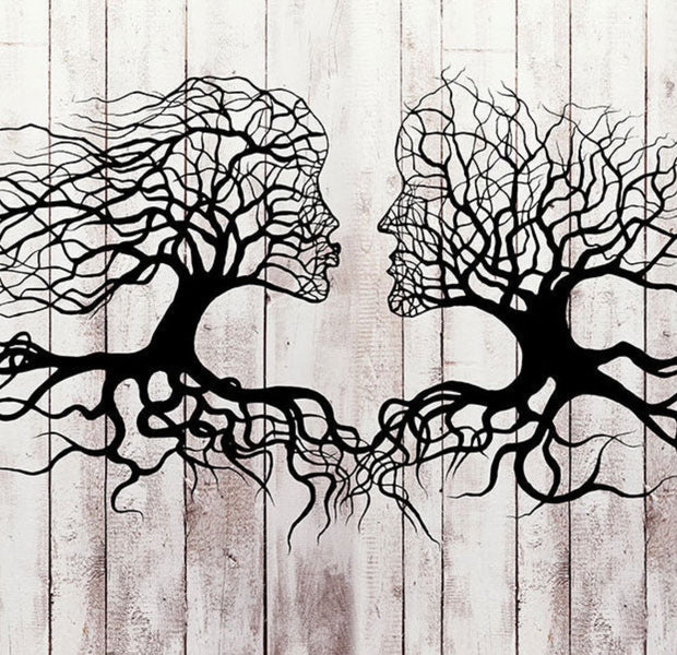 Peel & Stick Abstract Wall Mural - A Kiss Between Trees