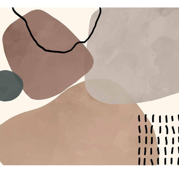 Peel & Stick Abstract Wall Mural - Aesthetic Boho Shapes