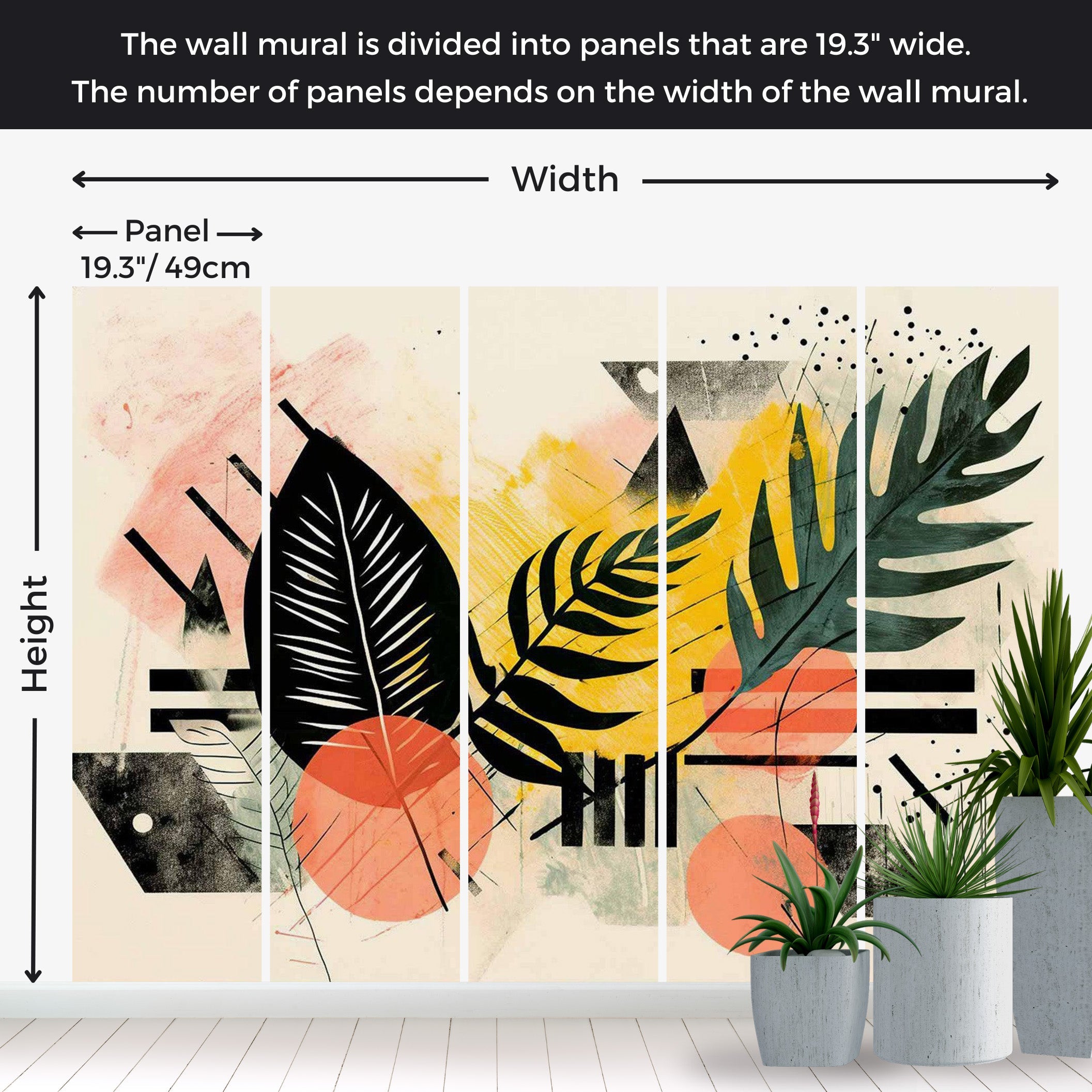 Peel & Stick Abstract Wall Mural - Botanical Color Composition