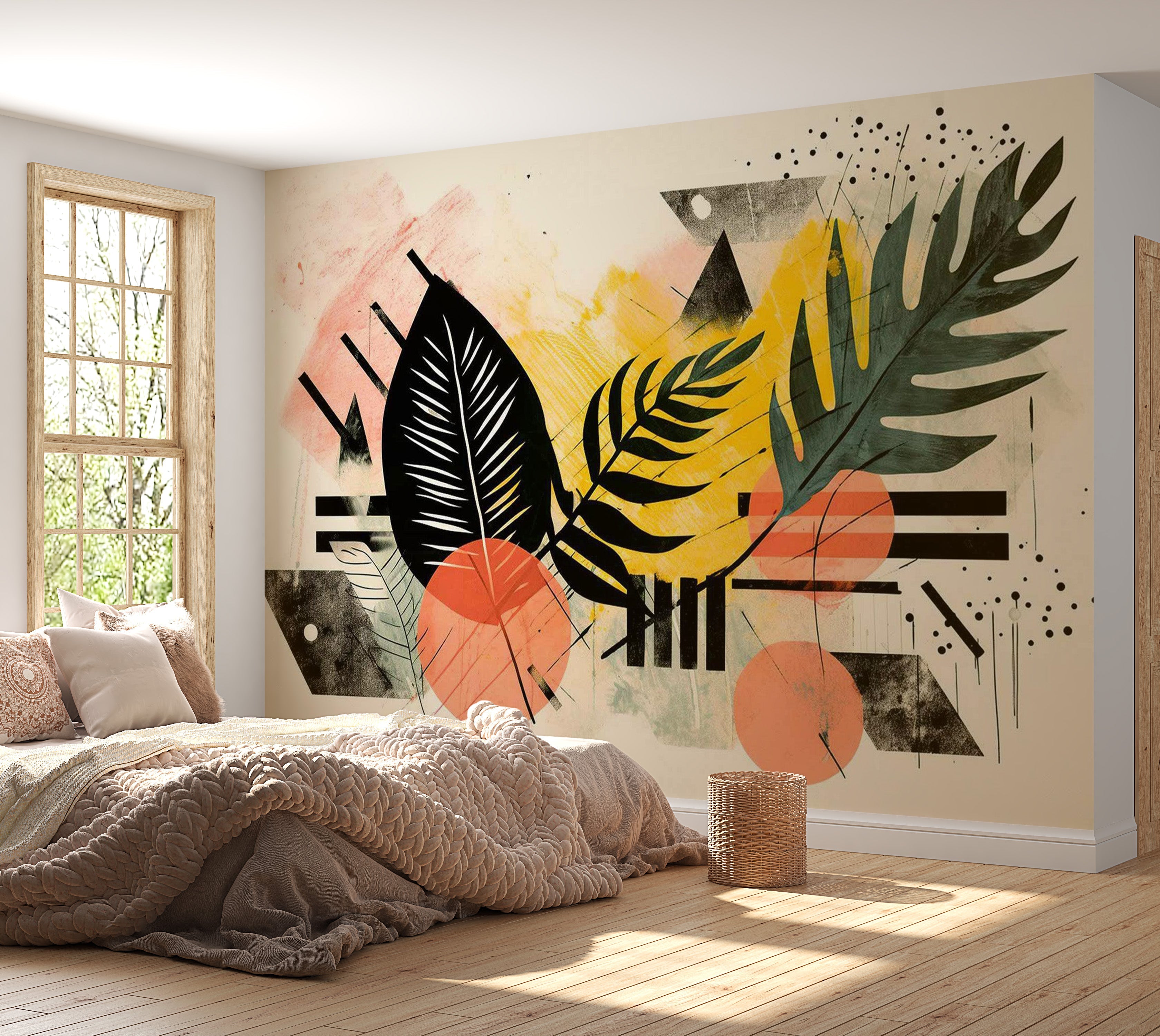 Peel & Stick Abstract Wall Mural - Botanical Color Composition