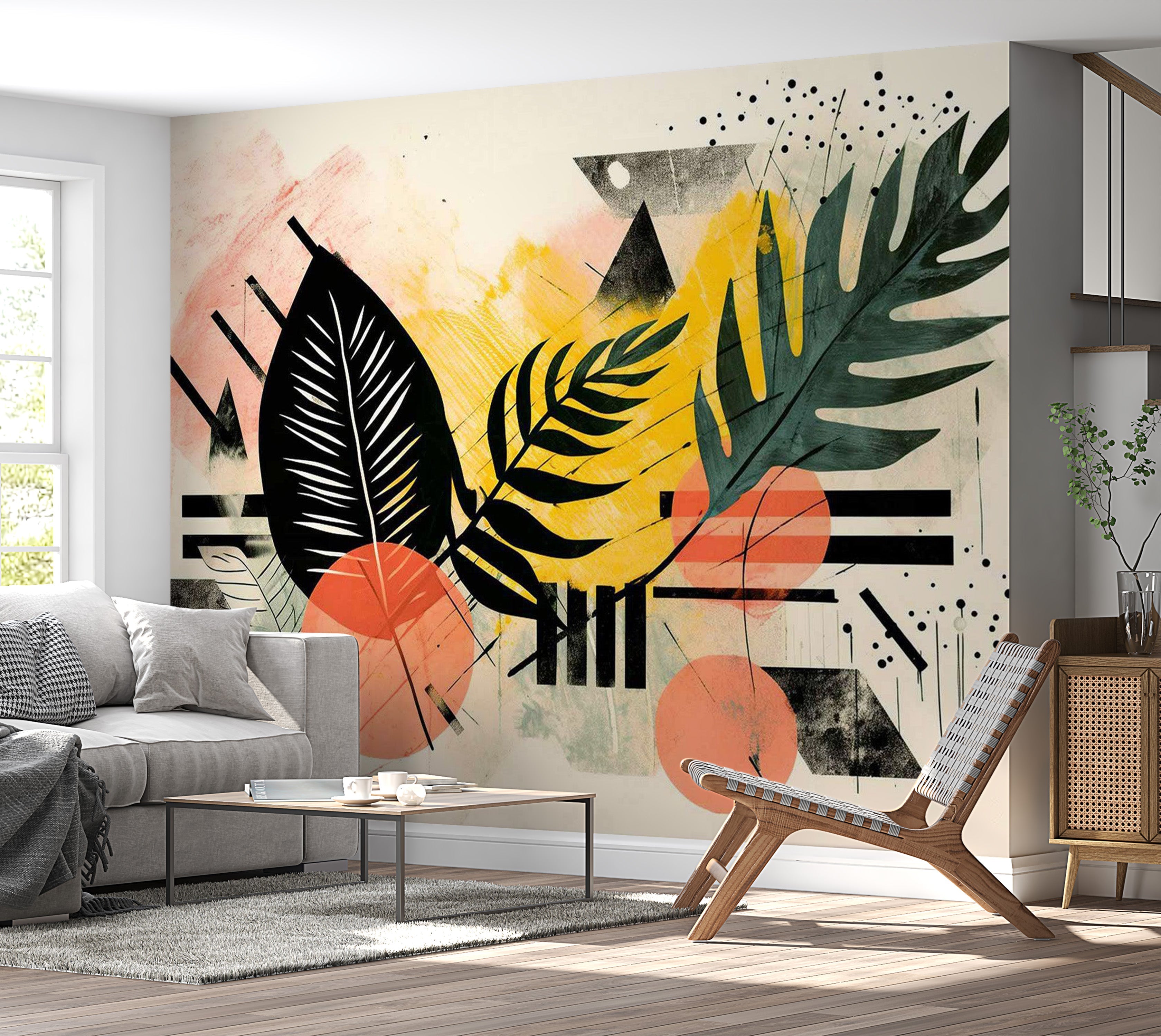 Peel & Stick Abstract Wall Mural - Botanical Color Composition