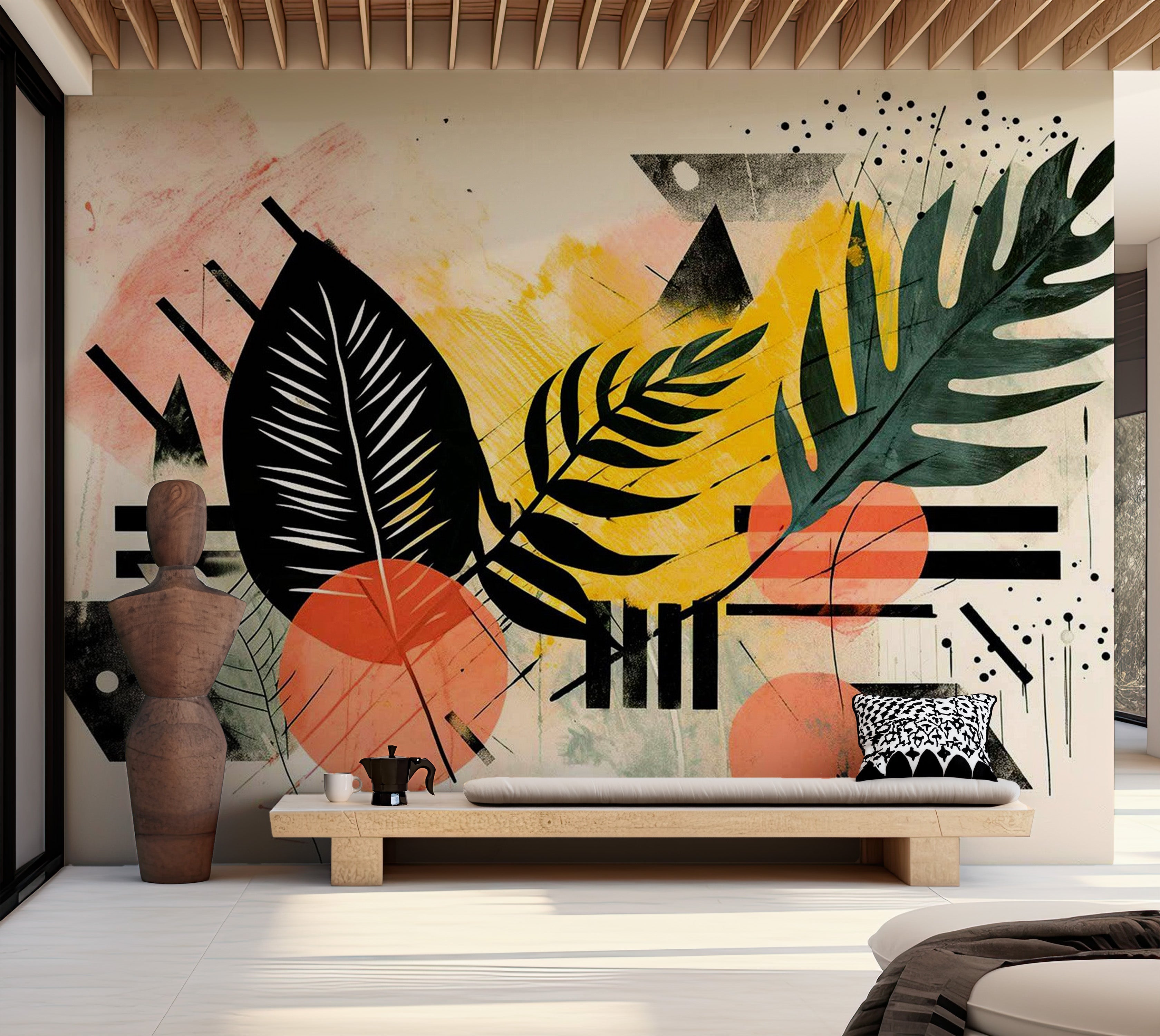 Peel & Stick Abstract Wall Mural - Botanical Color Composition