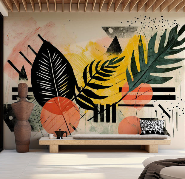 Peel & Stick Abstract Wall Mural - Botanical Color Composition