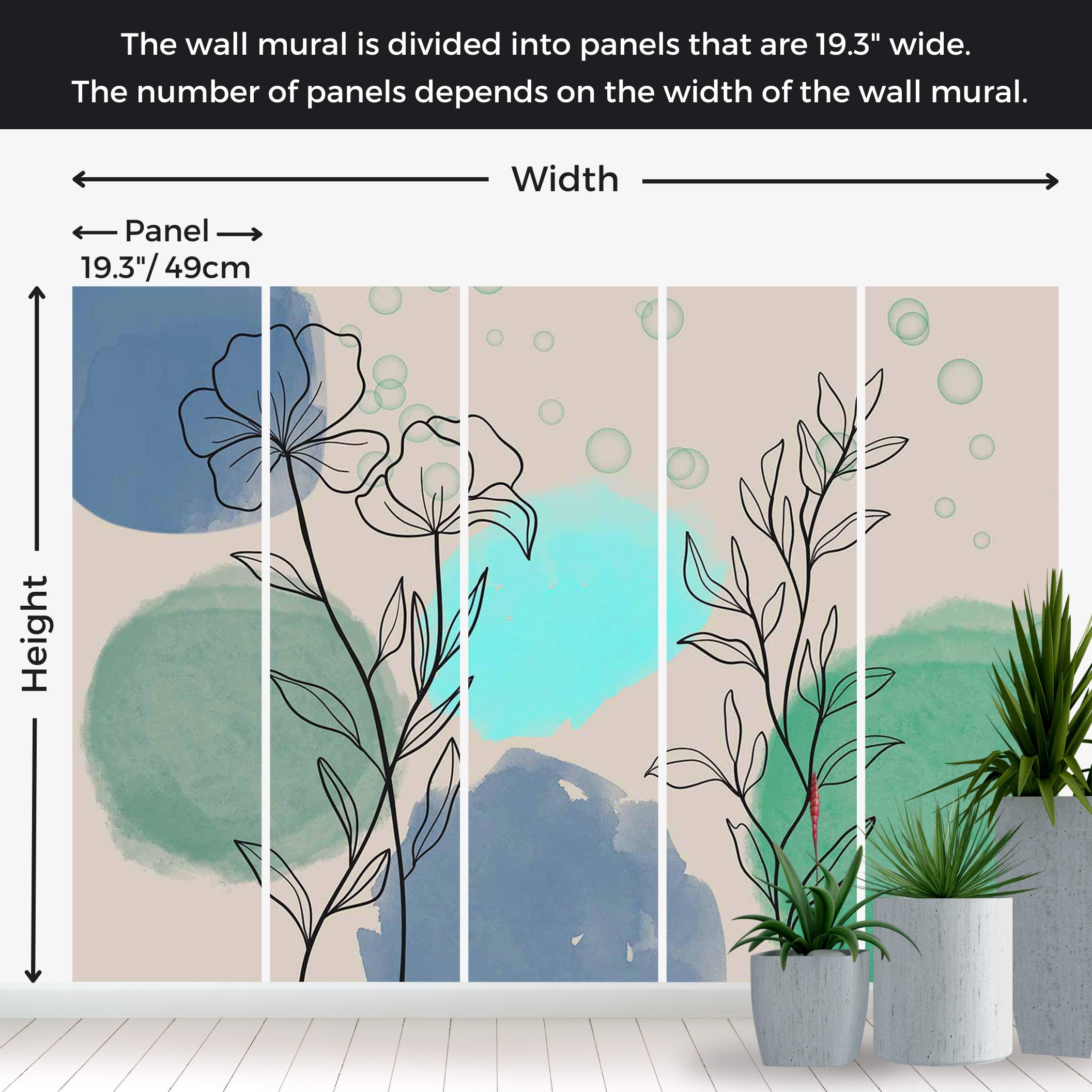 Peel & Stick Abstract Wall Mural - Botanical Underwater World