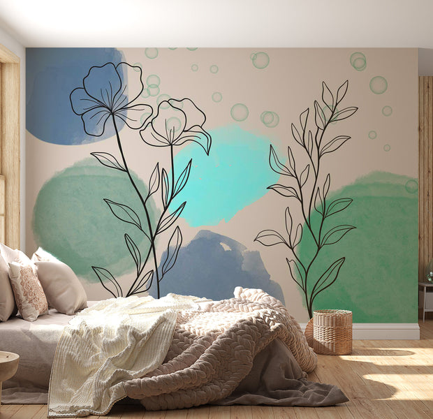 Peel & Stick Abstract Wall Mural - Botanical Underwater World