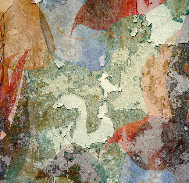 Peel & Stick Abstract Wall Mural - Colorful Old Plaster Wall