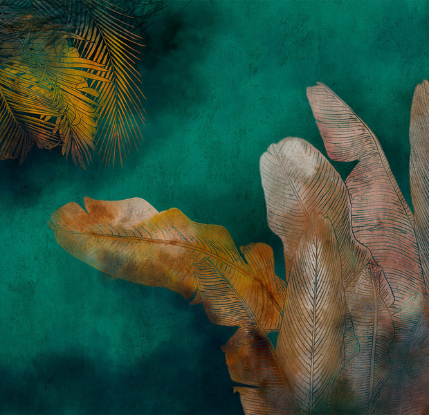 Peel & Stick Abstract Wall Mural - Exotic Green Jungle