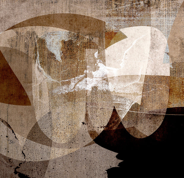 Peel & Stick Abstract Wall Mural - Geometric Composition Brown