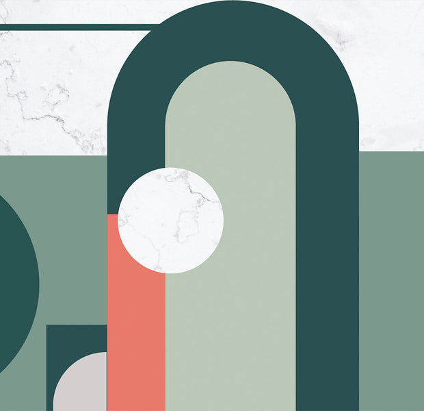 Peel & Stick Abstract Wall Mural - Geometric Marble Motif