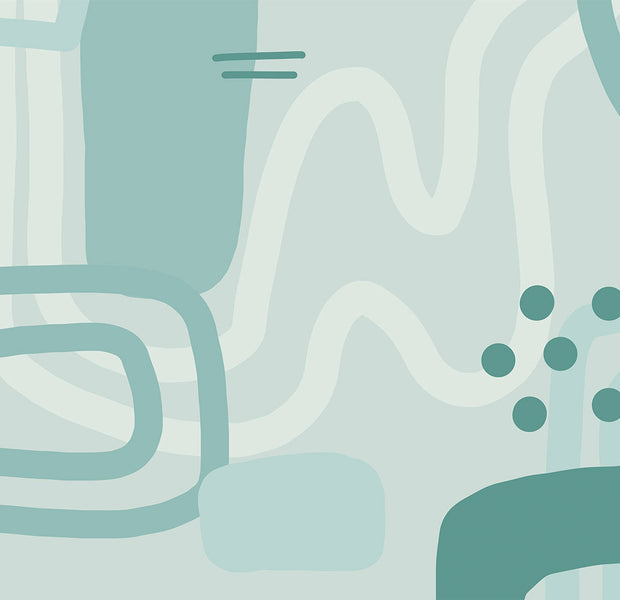 Peel & Stick Abstract Wall Mural - Geometric Shapes Blue