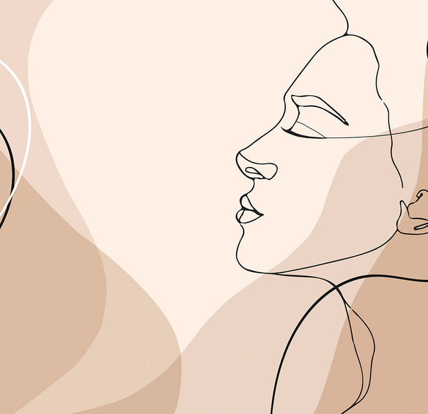 Peel & Stick Abstract Wall Mural - Line Art Femininity