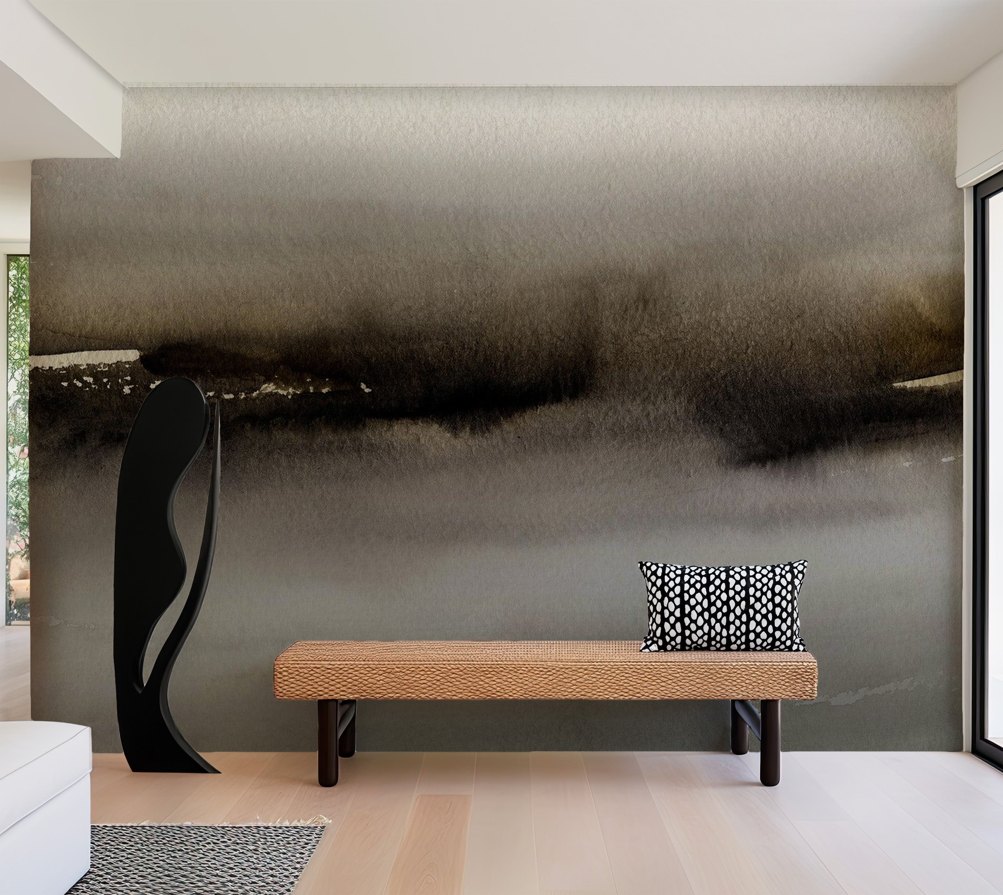 Peel & Stick Abstract Wall Mural - Modern Watercolor Art 38"Wx27"H