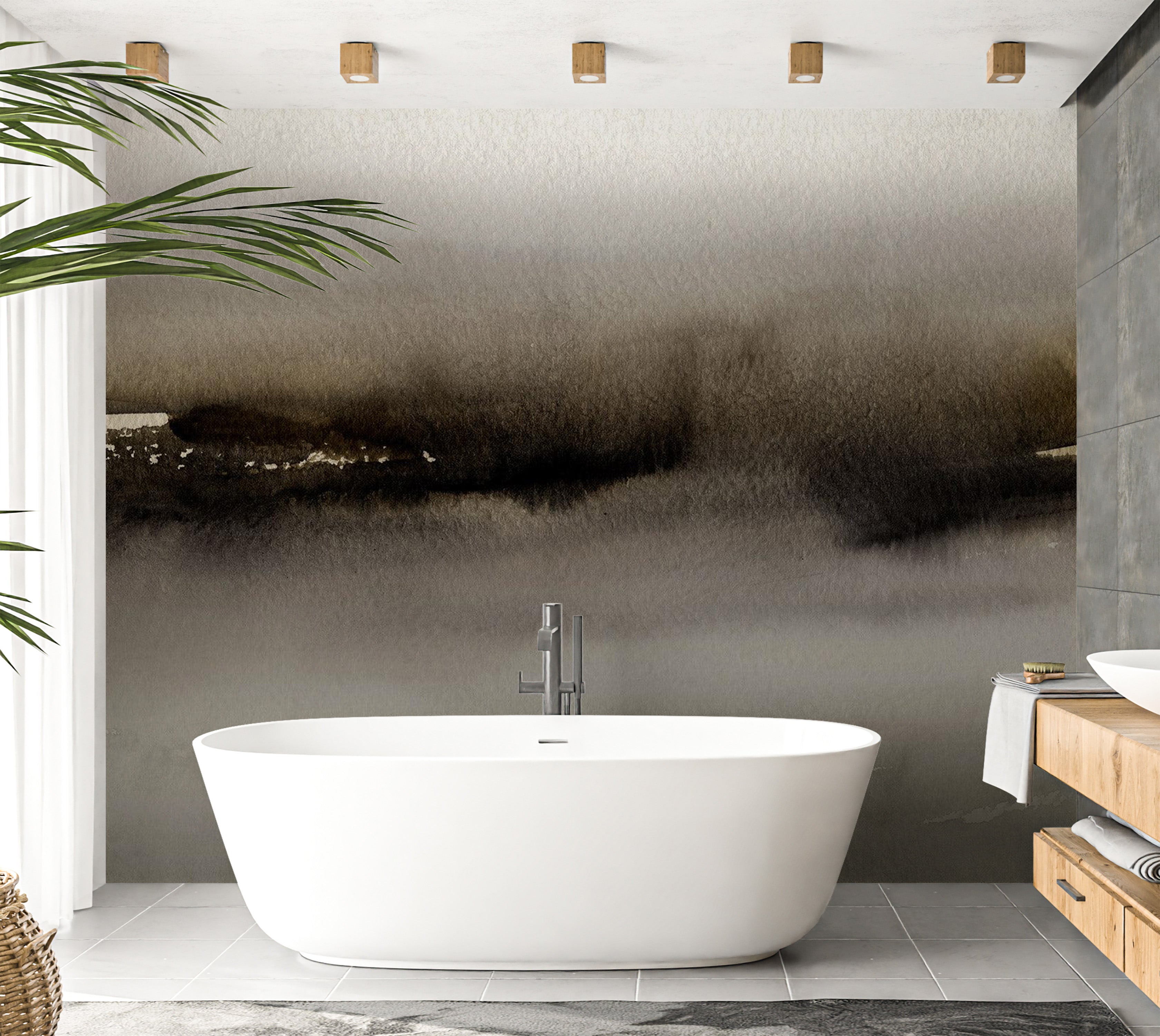 Peel & Stick Abstract Wall Mural - Modern Watercolor Art