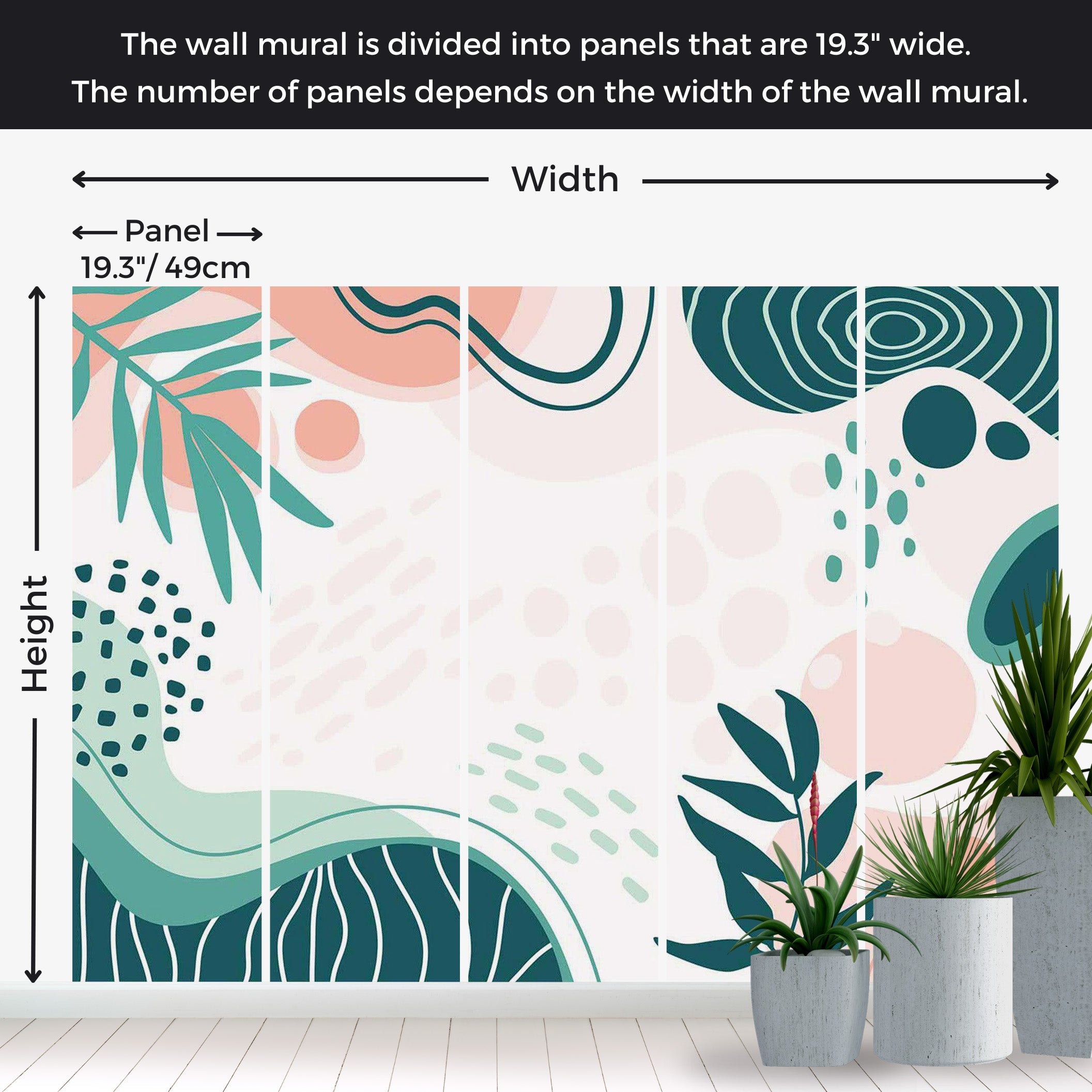 Peel & Stick Abstract Wall Mural - Organic Botanical Shapes