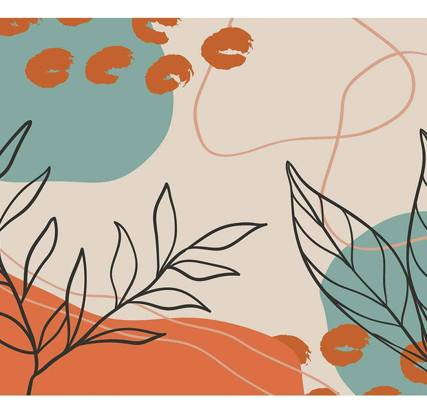 Peel & Stick Abstract Wall Mural - Terracotta Botanical Elements