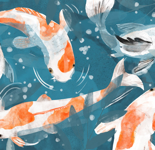 Peel & Stick Animal Wall Mural - Koi Fishes