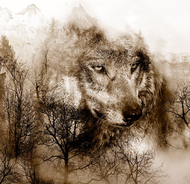 Peel & Stick Animal Wall Mural - Mountain Predator Brown