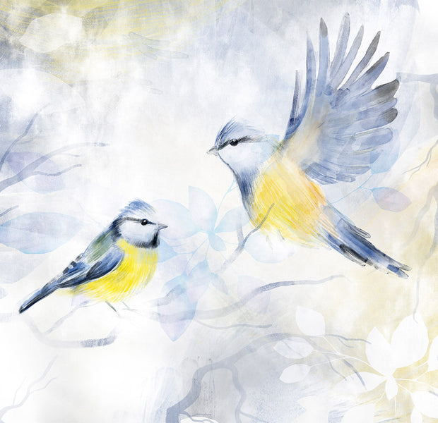 Peel & Stick Animal Wall Mural - Watercolor Birds Blue