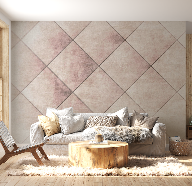 Peel & Stick Background Wall Mural - Terracotta Tiles - Removable Wallpaper 38"Wx27"H