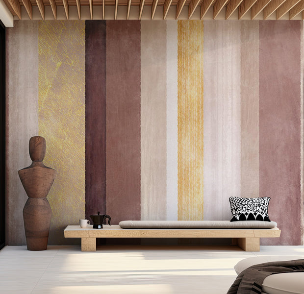 Peel & Stick Background Wall Mural - Warm Striped Pattern 38"Wx27"H