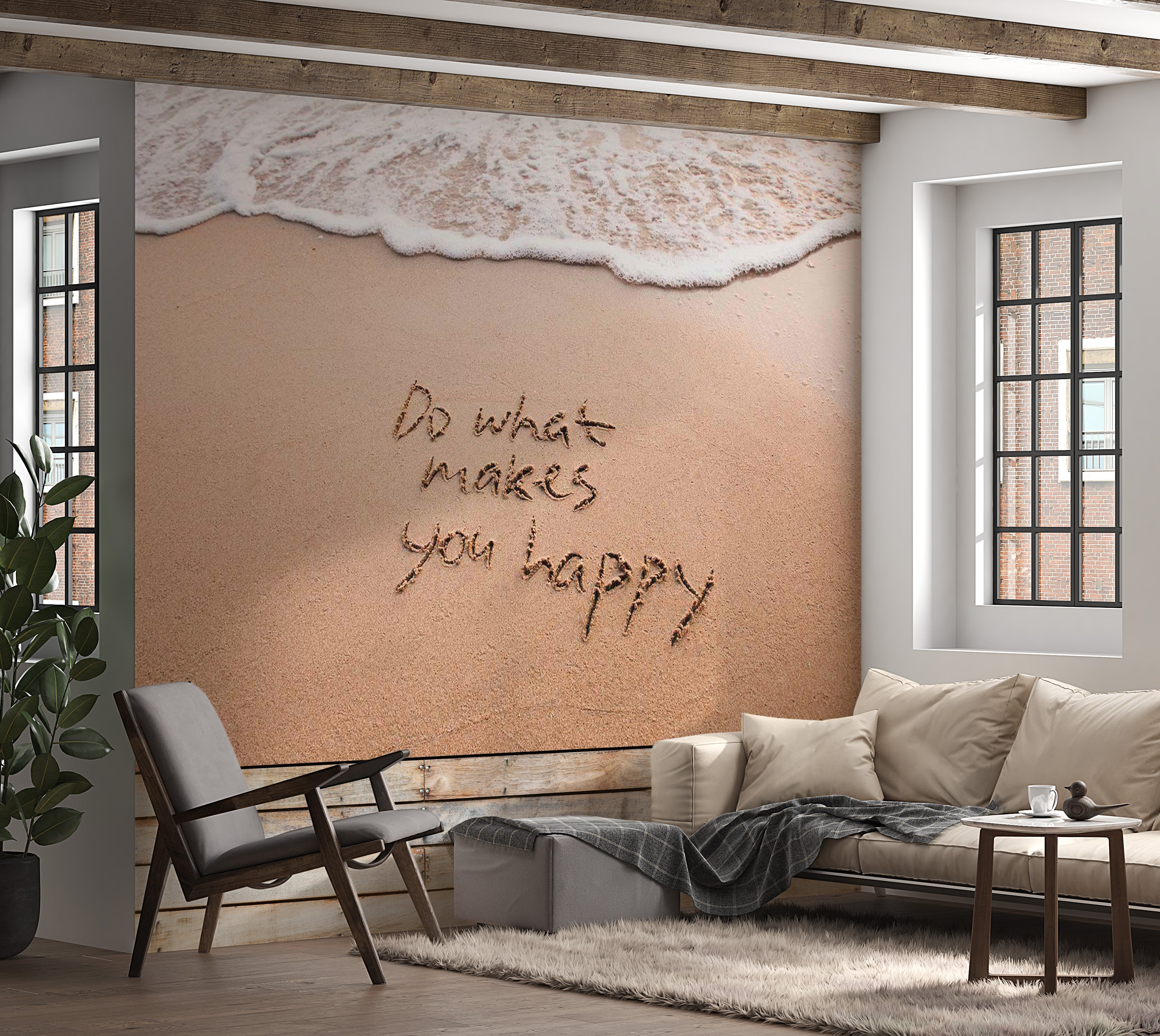 Peel & Stick Beach Wall Mural - Do What Makes You Happy