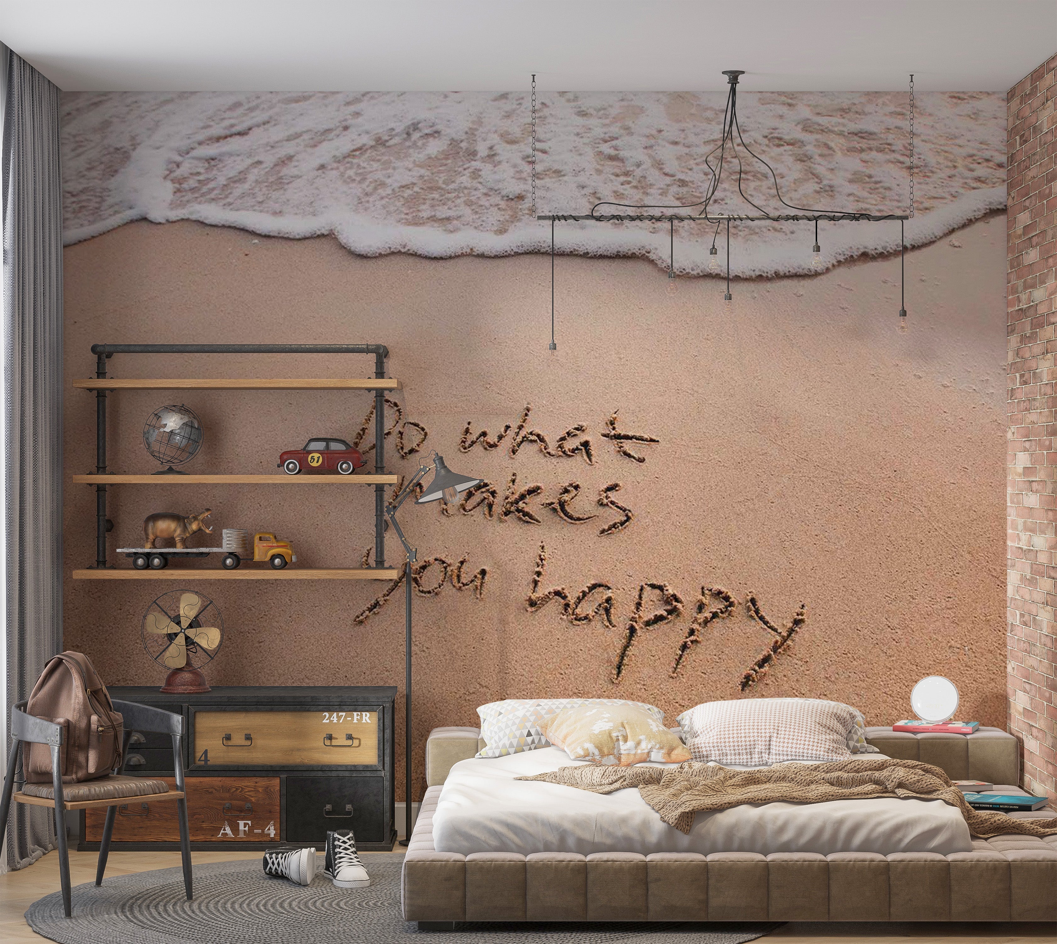 Peel & Stick Beach Wall Mural - Do What Makes You Happy