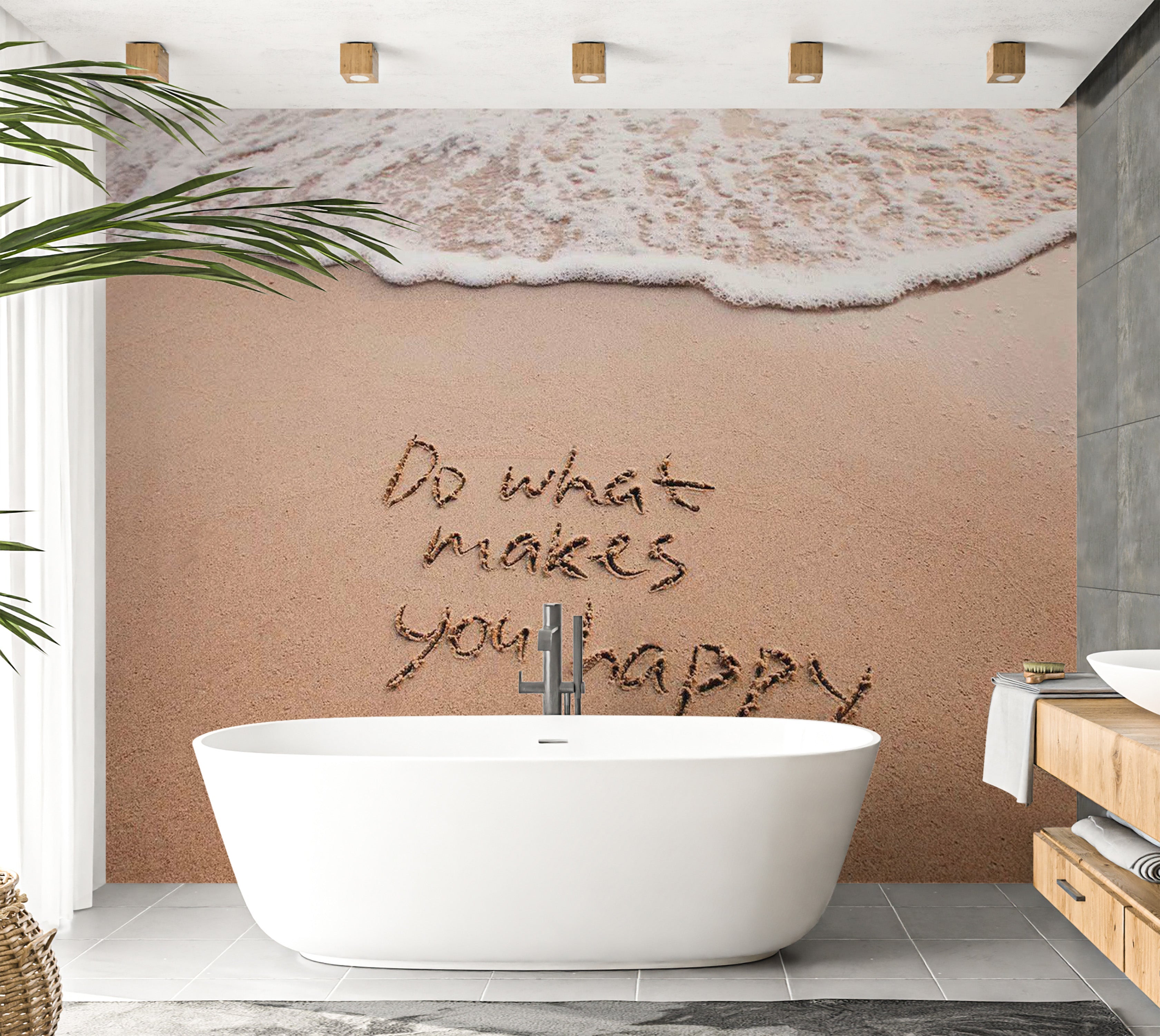 Peel & Stick Beach Wall Mural - Do What Makes You Happy