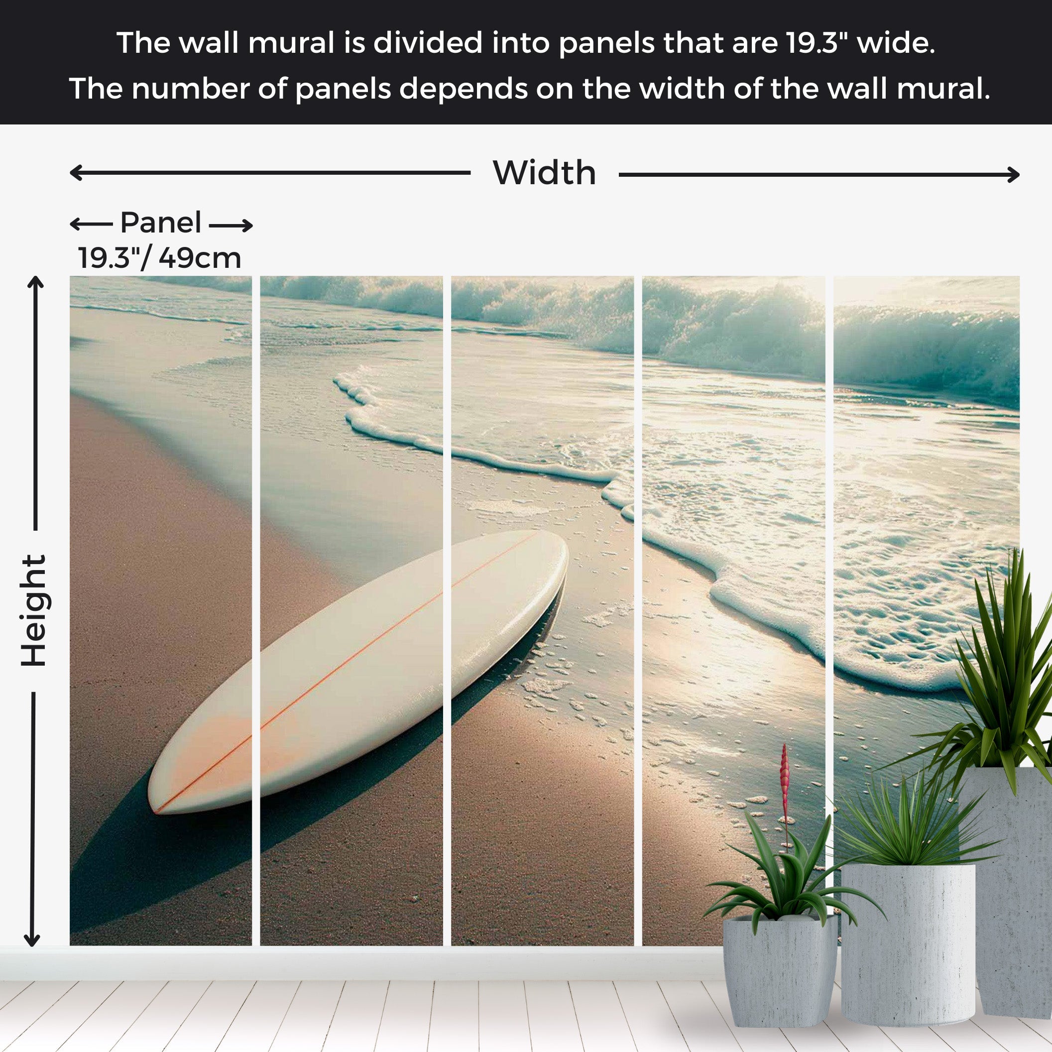 Peel & Stick Beach Wall Mural - Washed Up Surfboard