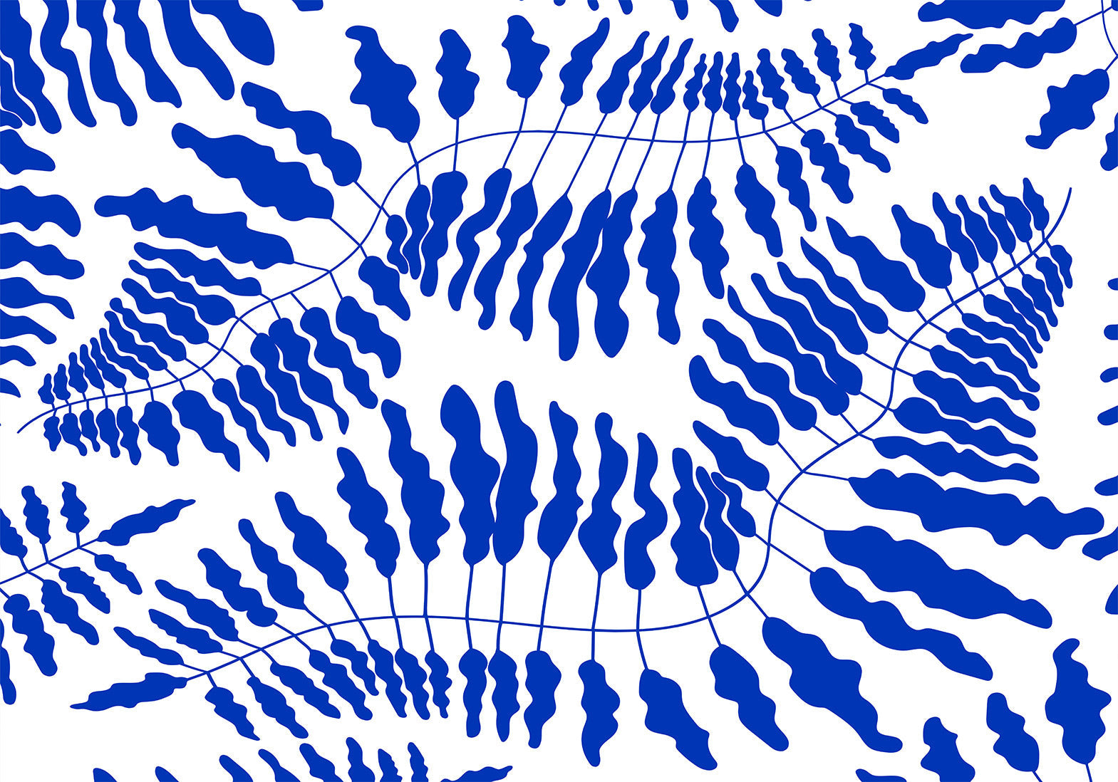 Peel & Stick Botanical Wall Mural - Blue Fern